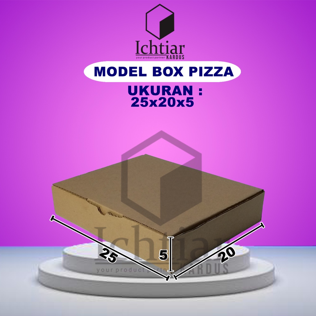 

Karton / Kardus / Box Packing Diecut / Pizza Ukuran 25x20x5 Cm