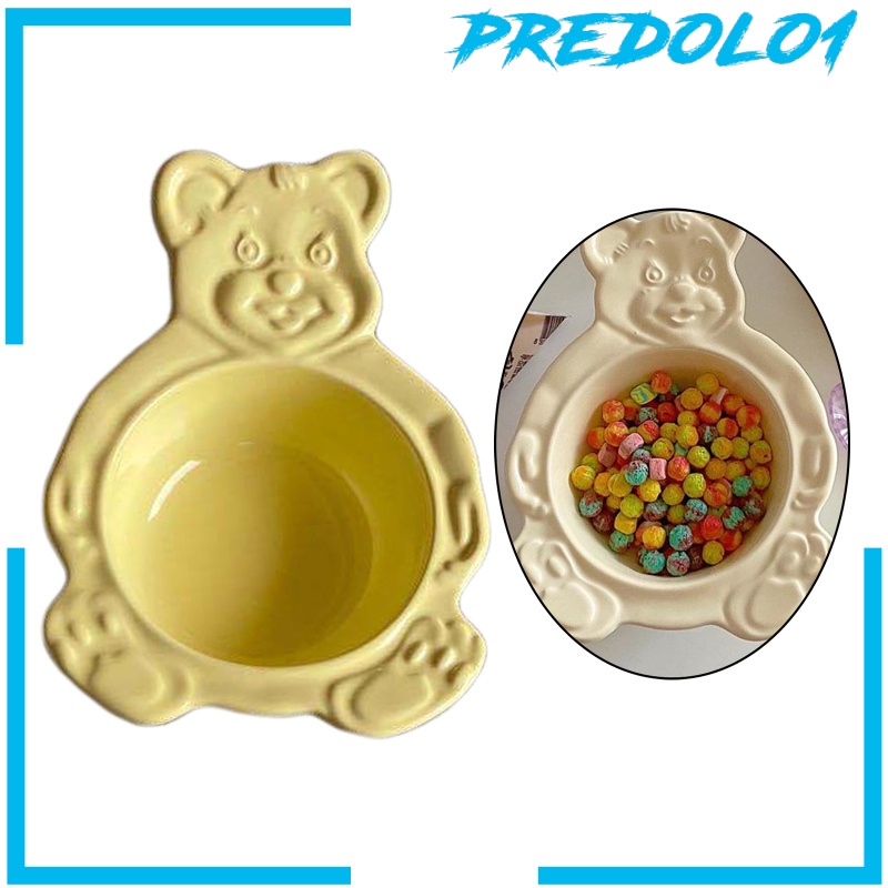 [PREDOLO1] Cute Cartoon Ceramic Bowl Bear-shaped Oatmeal Milk Dessert Serving Tableware