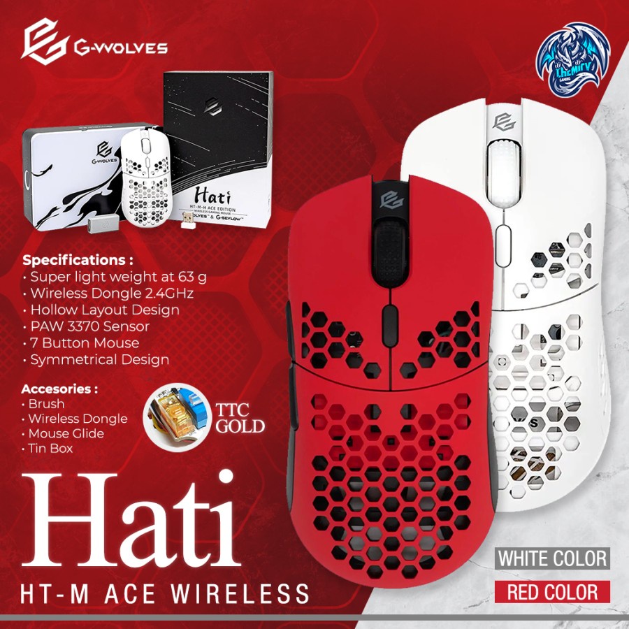 G-Wolves Hati HT-M Ace Edition Ultra-lightweight Wireless Gaming Mouse