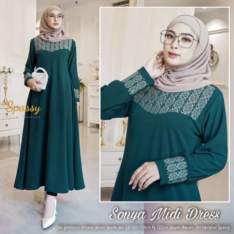 SPASSY DRESS MUSLIM WANITA SONYA MIDI DRESS