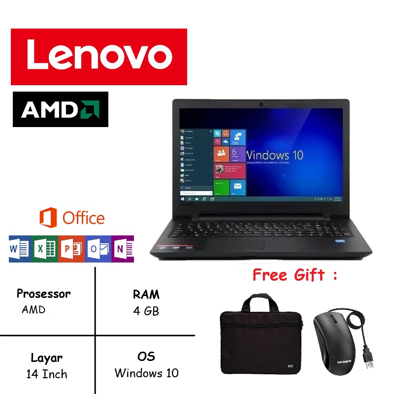 [TERMURAH] Laptop Lenovo Gaming ideapad G40 AMD A8 8GB RAM windows 10