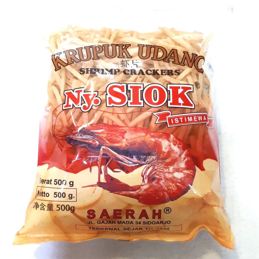 Ny.SIOK Kerupuk Udang STICK 500gr Nyonya Siok Krupuk Shrimp Crackers