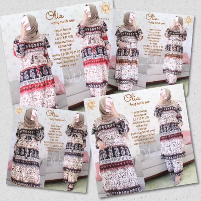 Olia long tunik set Katun rayon adem