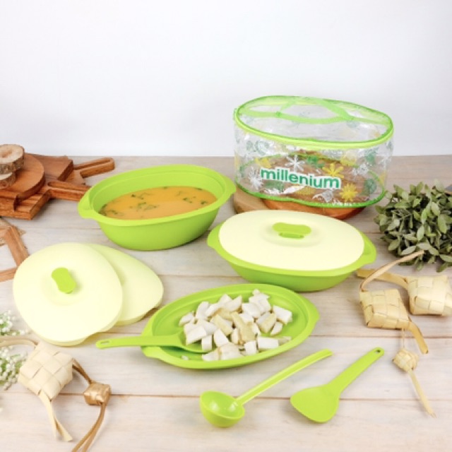 MILLENIUM SERVING SET / Kotak Makanan Wadah Tempat Sayur Set mangkok mangkuk piring centong