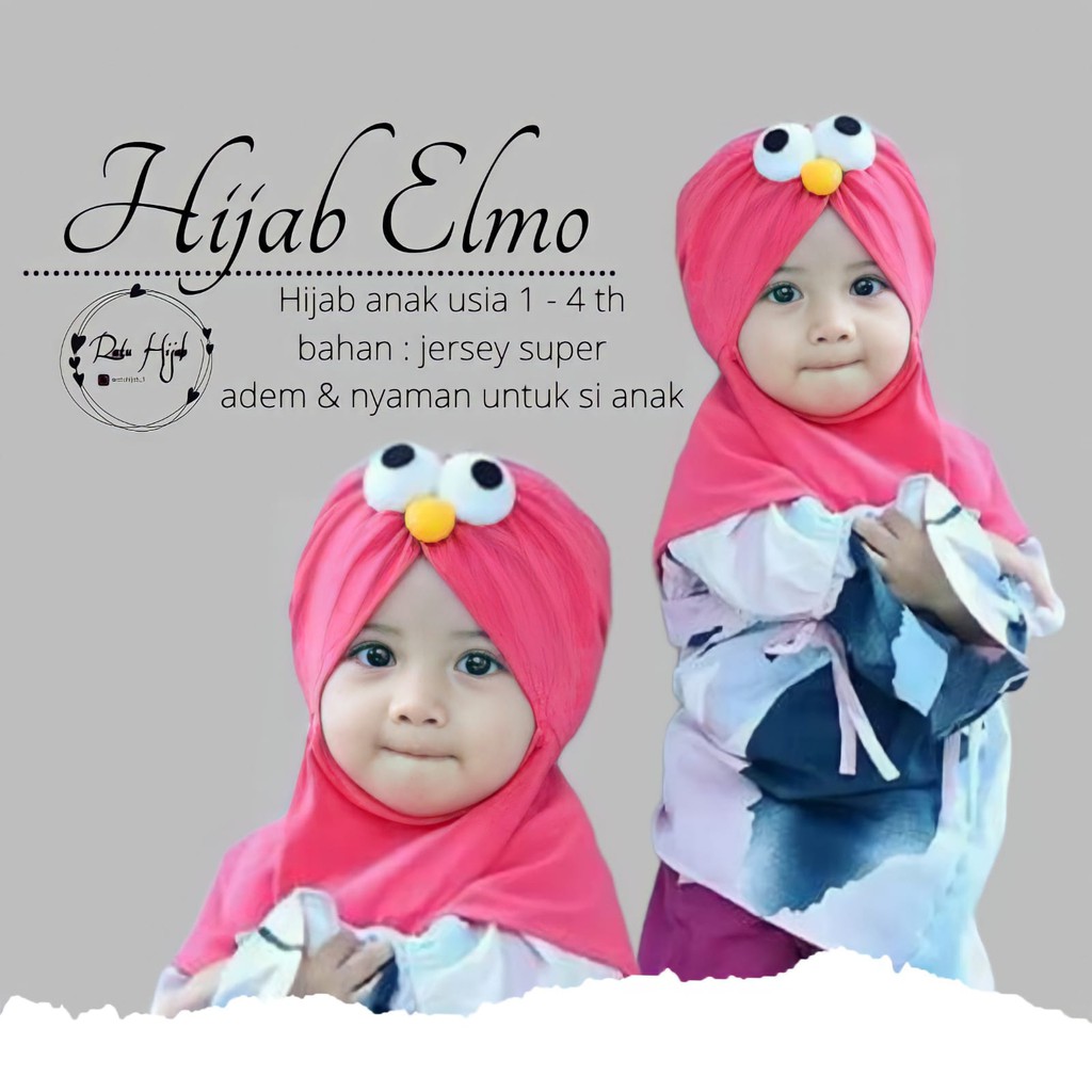 [COD]JILBAB ANAK ELMO EMOTICON/HIJAB ANAK MURAH KARAKTER ELMO KIDS