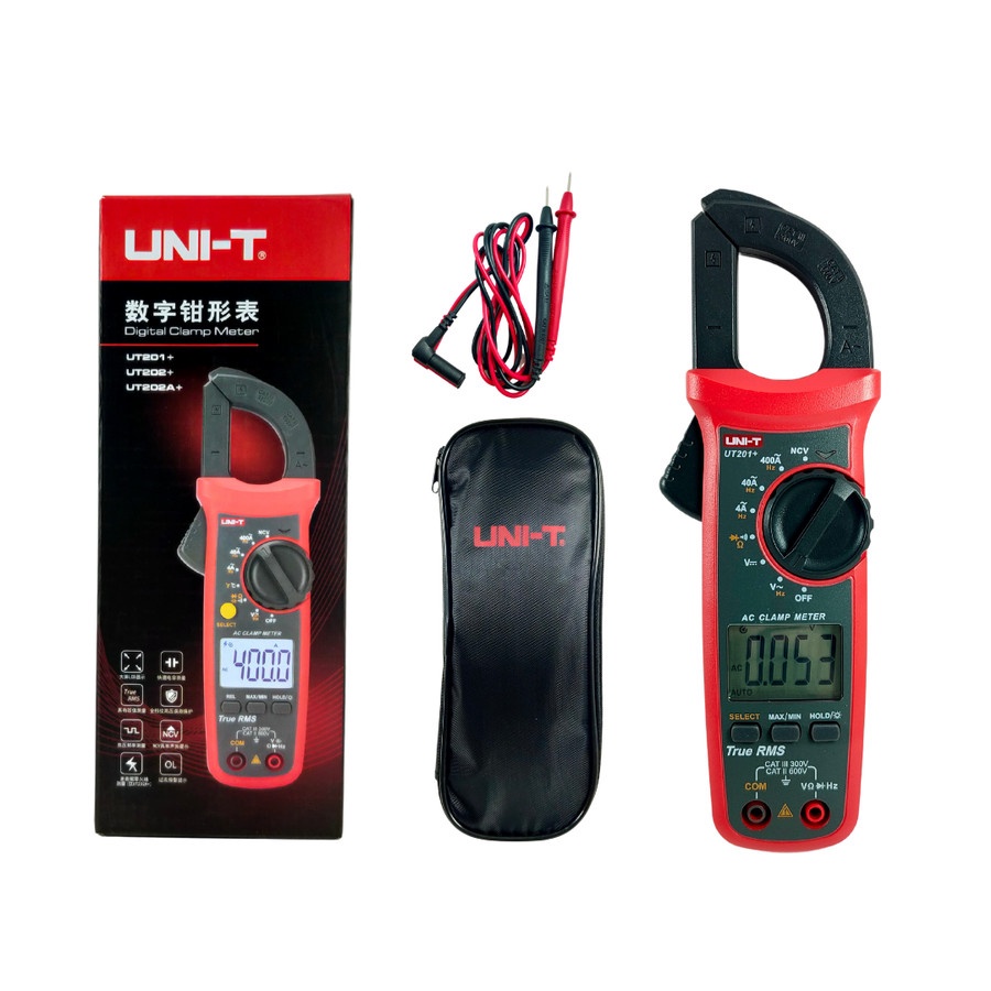 Tang Ampere Digital UNI-T UT201+ AC Clamp Meter TRUE RMS NCV UT 201+