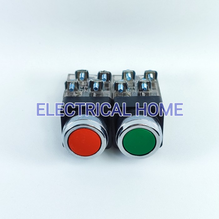 Push Button 25mm 4kaki PB-2511 Merah/Hijau SMC