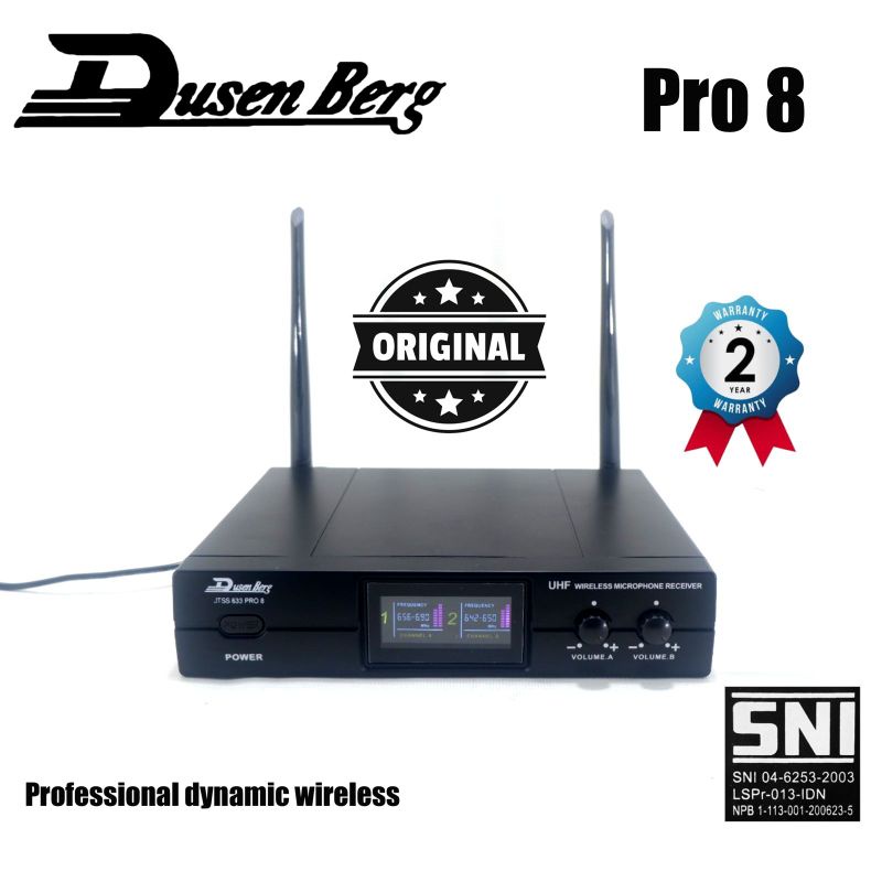 Mic Wireless DUSENBERG Pro 8 Original Garansi 2 Tahun 2 Pegang Wireless