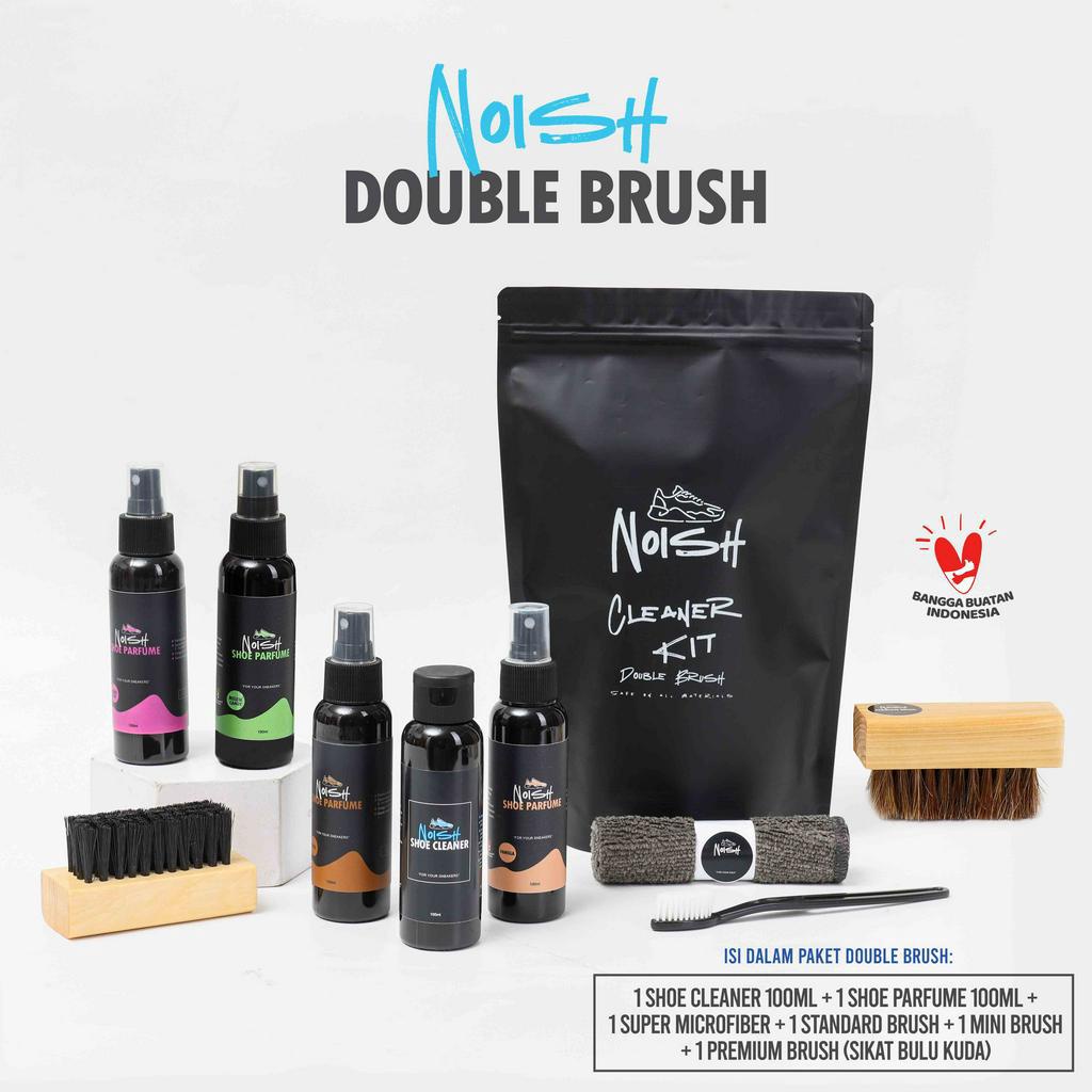 Noish Double Brush / Cairan Pembersih Sepatu / Shoes Cleaner / Sabun Cuci Sepatu / Paket Cuci Sepatu / cleaner sepatu