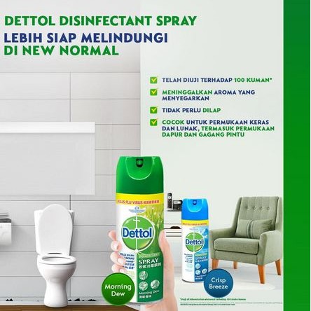 ORIGINAL Dettol Disinfectant Spray 450ml / Dettol Desinfektan Spray / HELLOMARTID