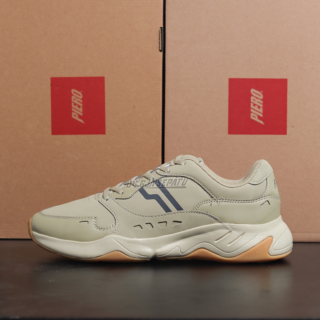 Sepatu Sneakers Piero Ergo - Khaki/Gum