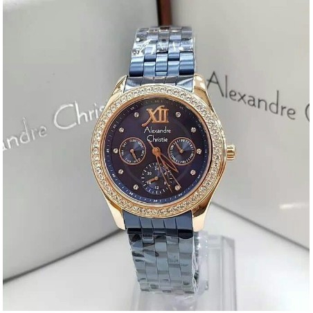 Alexandre Christie Wanita AC2496 Blue Rosegold Original Blue