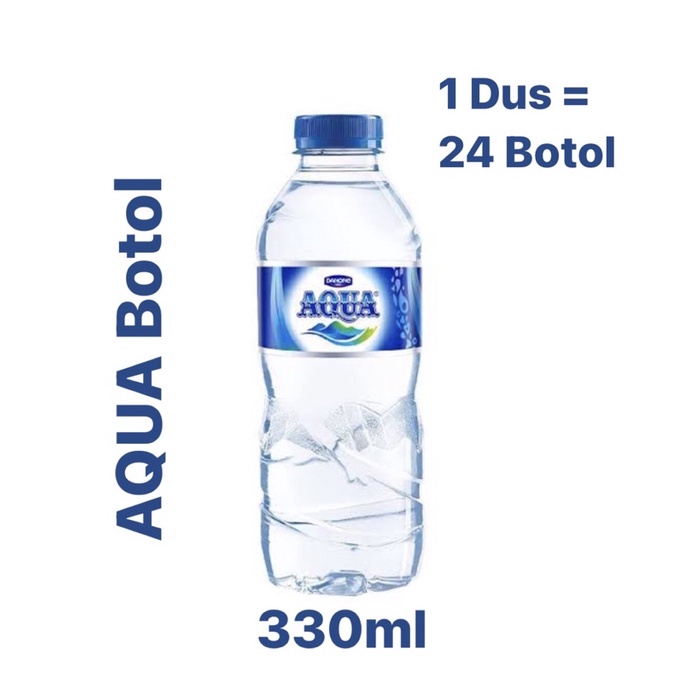 

〖Aqua Botol 330ml | 1 Dus @24 Botol | Air Mineral〗