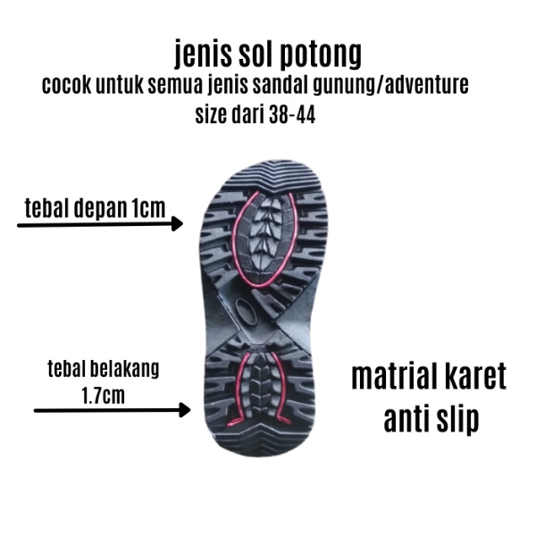 Outsole karet.sol sepatu.Alas sepatu.sol sepatu safety.pdl.boots.KING.chetah.gunung. treking.