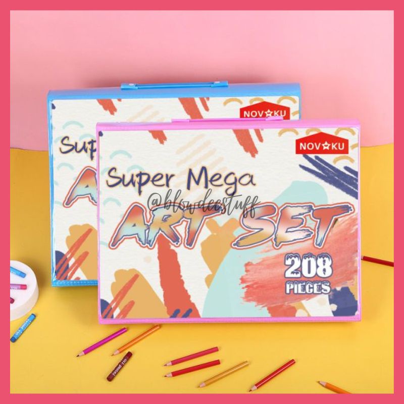 

Blowdee Super Mega Art Set Crayon Mewarnai Anak isi 208 pcs Pensil Warna Alat Menggambar Lukis