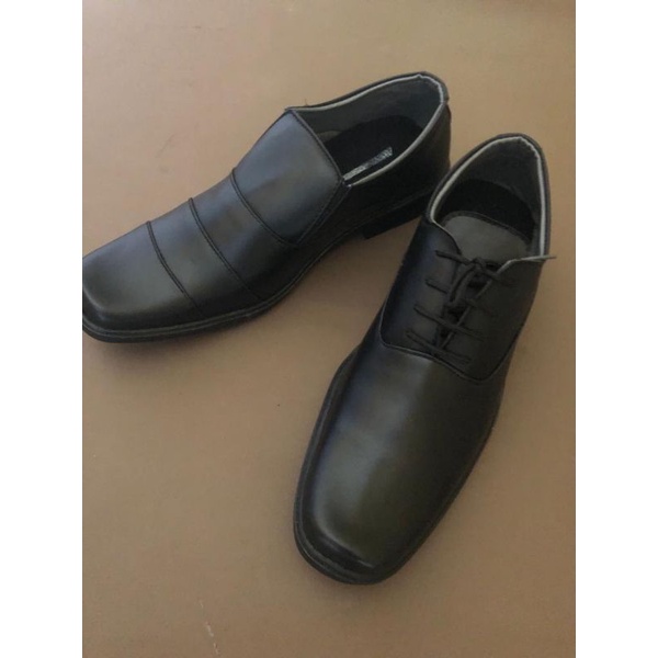 sepatu pantopel hitam formal pria/sepatu kerja hitam formal