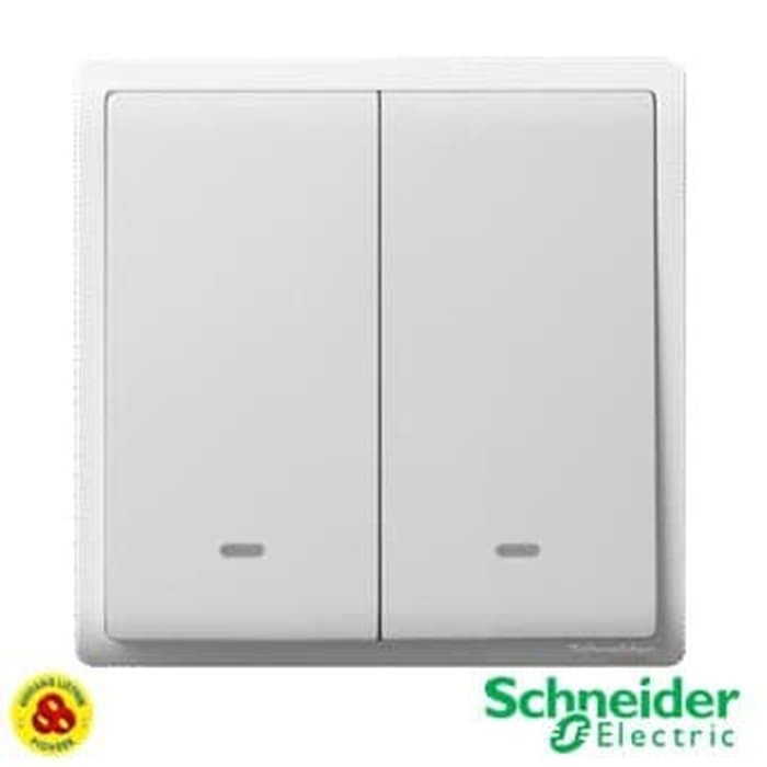 SAKLAR DOUBLE PIENO E8232L1N_WE 2G 1W NEON WHITE SCHNEIDER