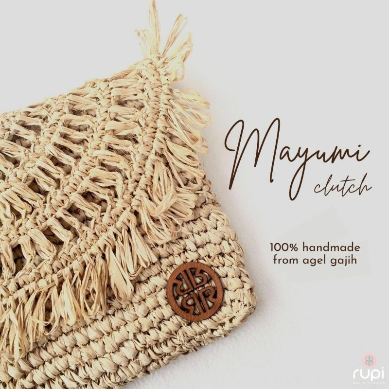 Clutch - Mayumi Clutch HANDMADE Bahan Serat Agel Gajih By Rupi