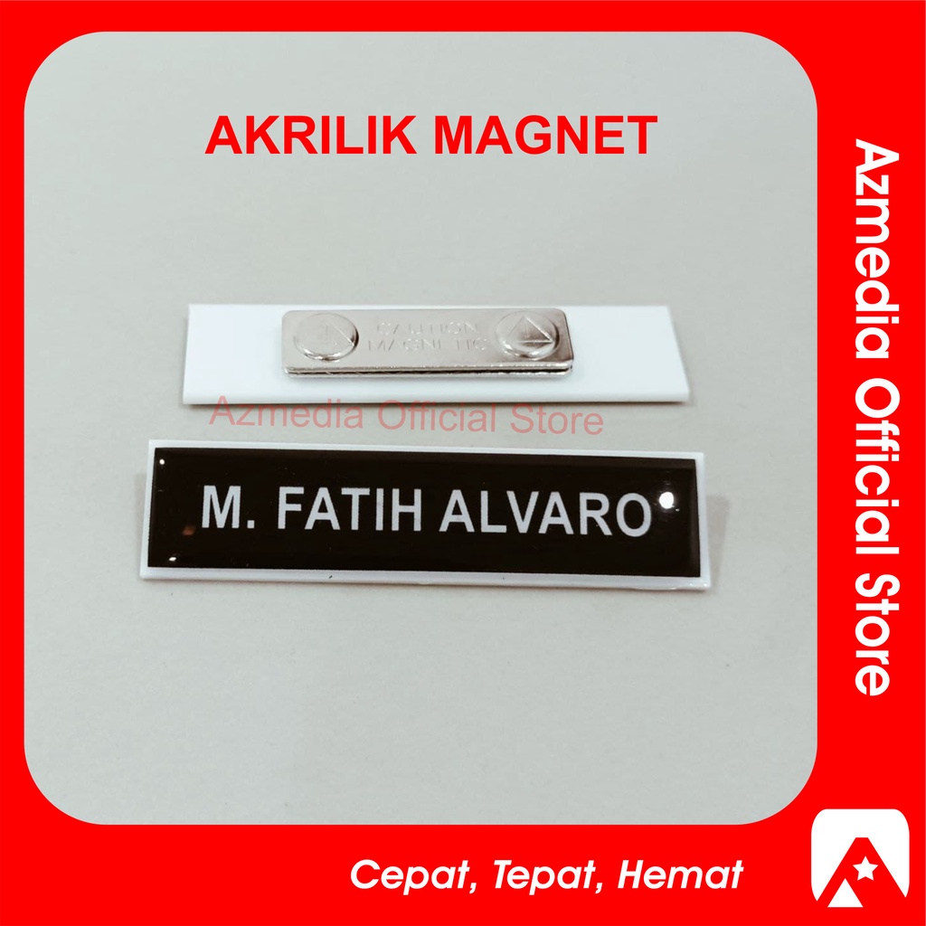 

Nametag Nama Dada Akrilik Magnet
