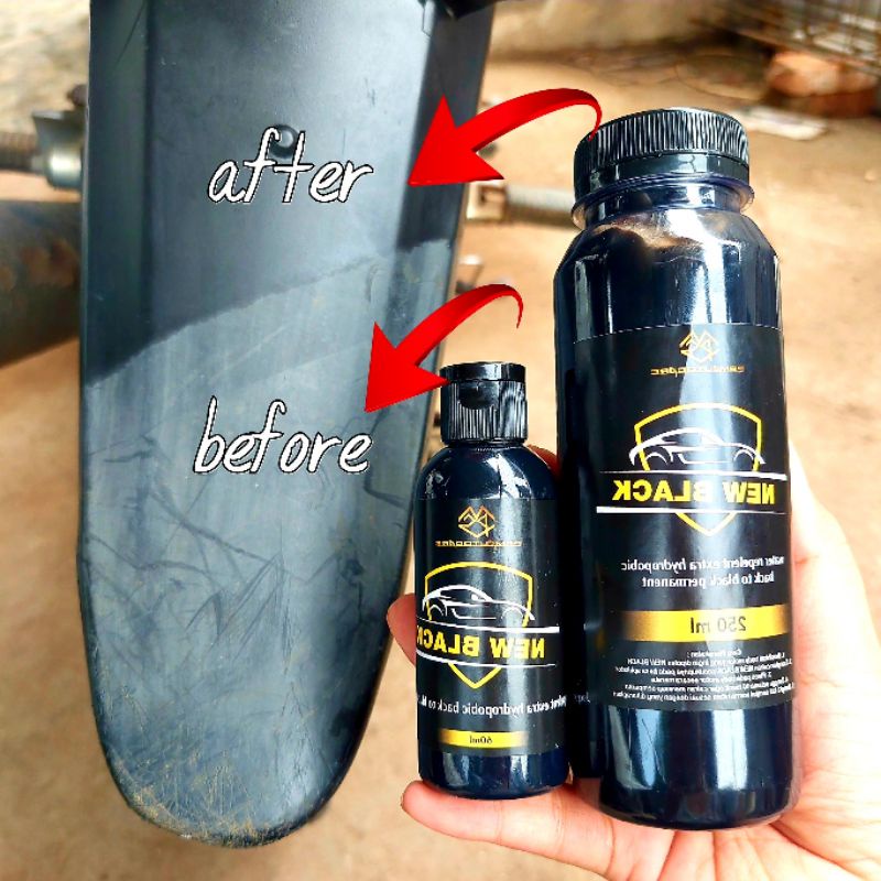 NEW BLACK premium 250ml [Penghitam motor/mobil, Trim Restorer, Dasboard, Body motor/ mobil]