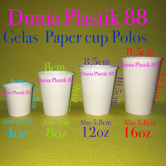 Ready Stok PC gelas PAPER CUP kertas POLOS foam putih KECIL mini 4oz