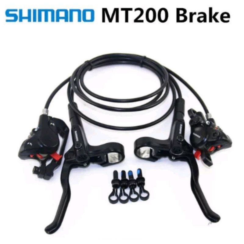 Disc brake discbrake rem set shimano MT200 hydrolic mt 200 hidrolis hydrolic hydraulic rem sepeda mtb lipat dll