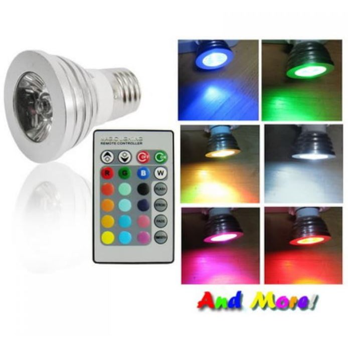 Bohlam LED RGB dengan Remot Kontrol Lampu RGB Lampu remot Warna Warni