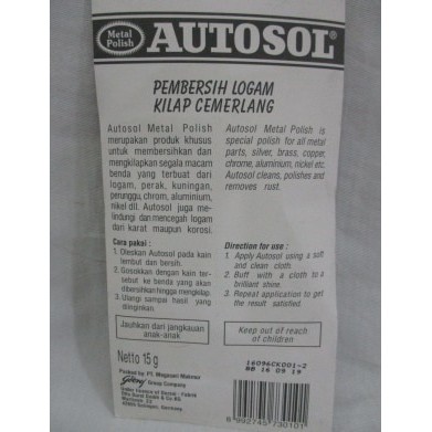 Pembersih Pengkilap Besi &amp; Logam AUTOSOL Kemasan 15 gr***TOP