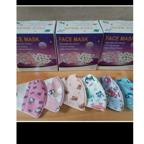 Masker duckbill/Masker earloop anak/masker duckbill motif