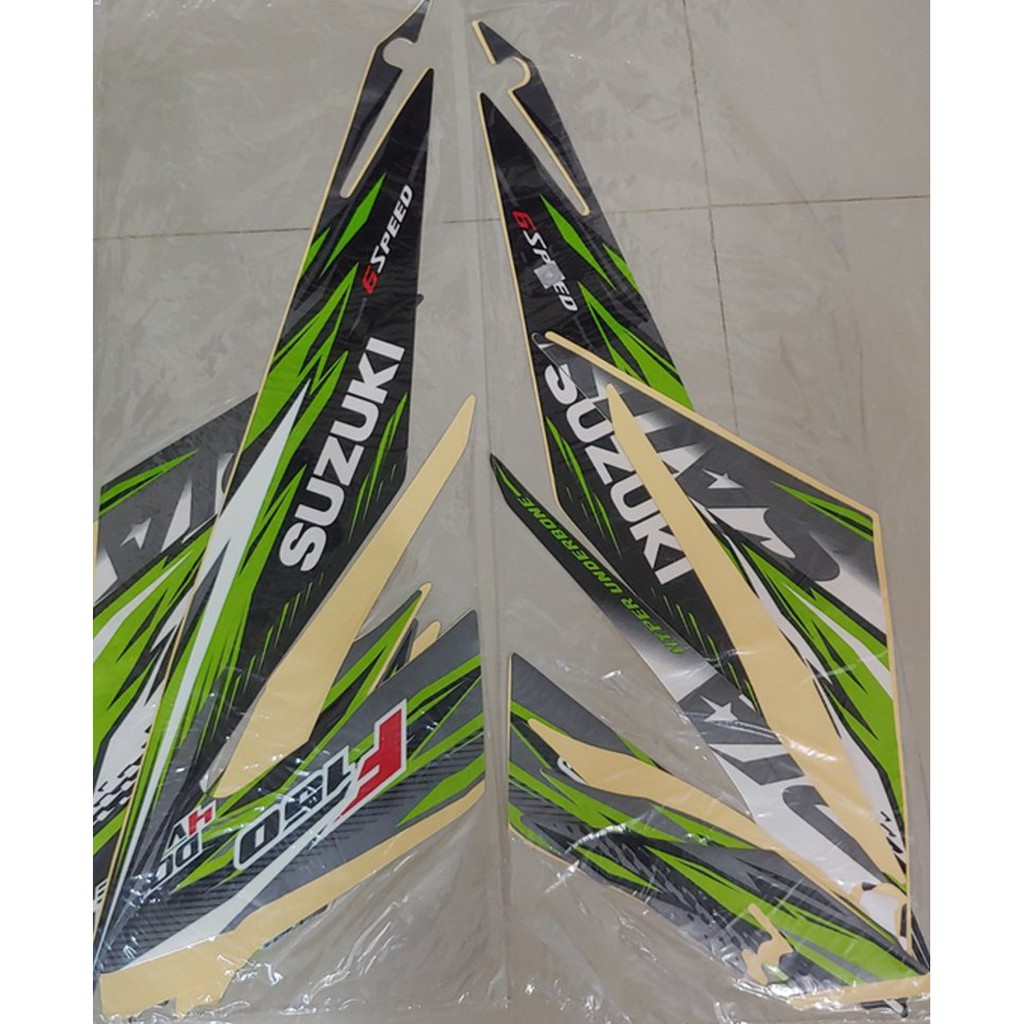 Stiker striping sticker suzuki satria fu 150 facelift 2013 hijau
