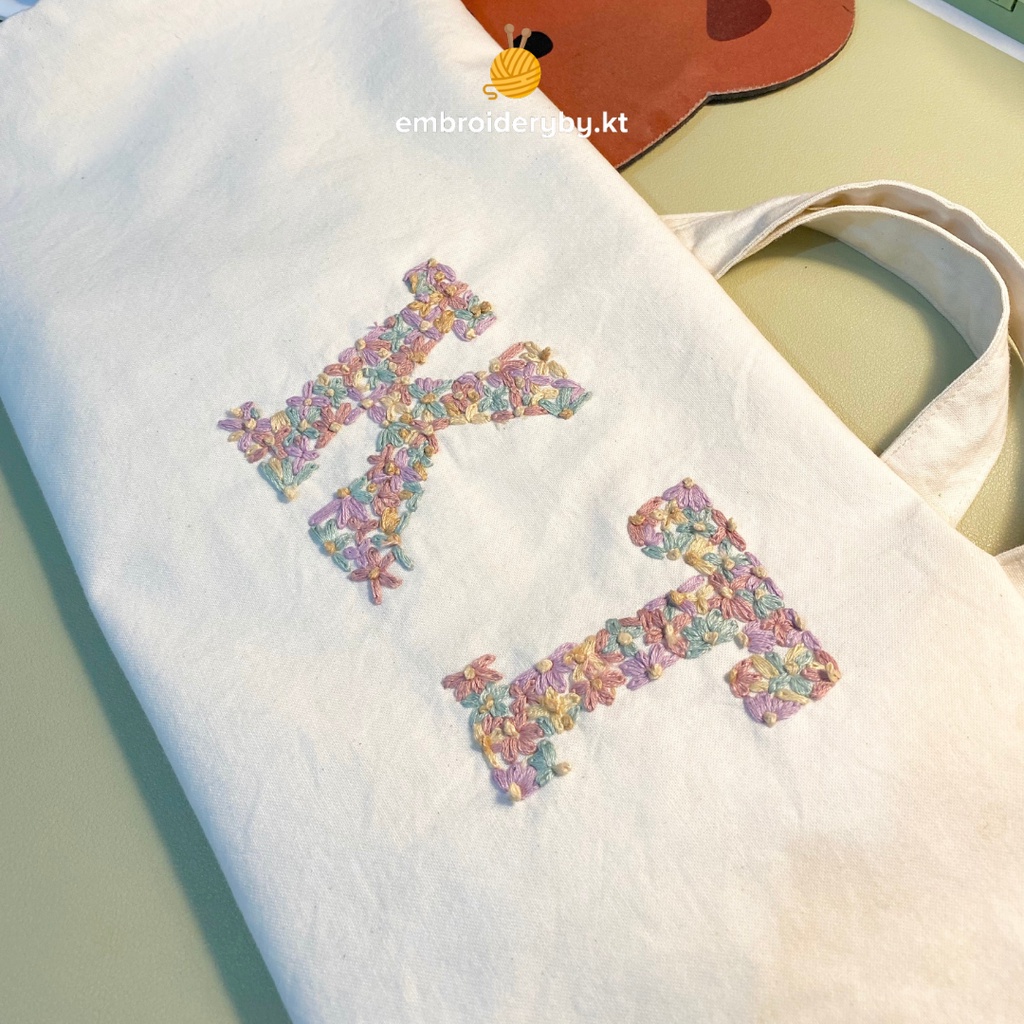 Custom Tote Bag Uniqlo Sulam / Custom Tote Bag Initial Name / Embroidery Tote Bag / Uniqlo Tote Bag