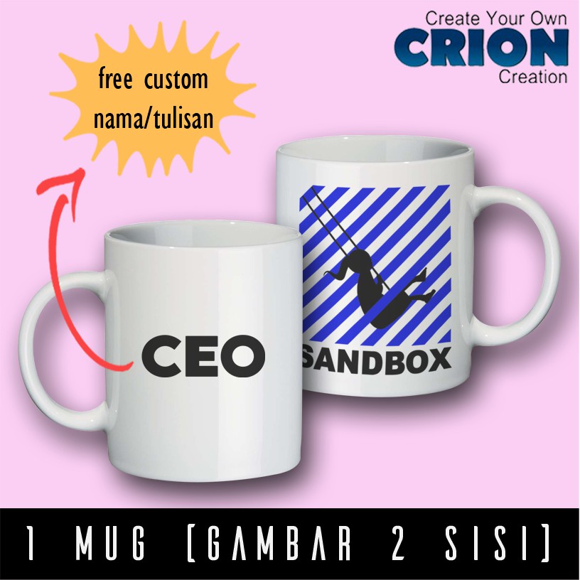 Gelas Mug Kdrama - CEO Sandbox bisa Custom Nama - Hadiah/Souvenir - By Crion