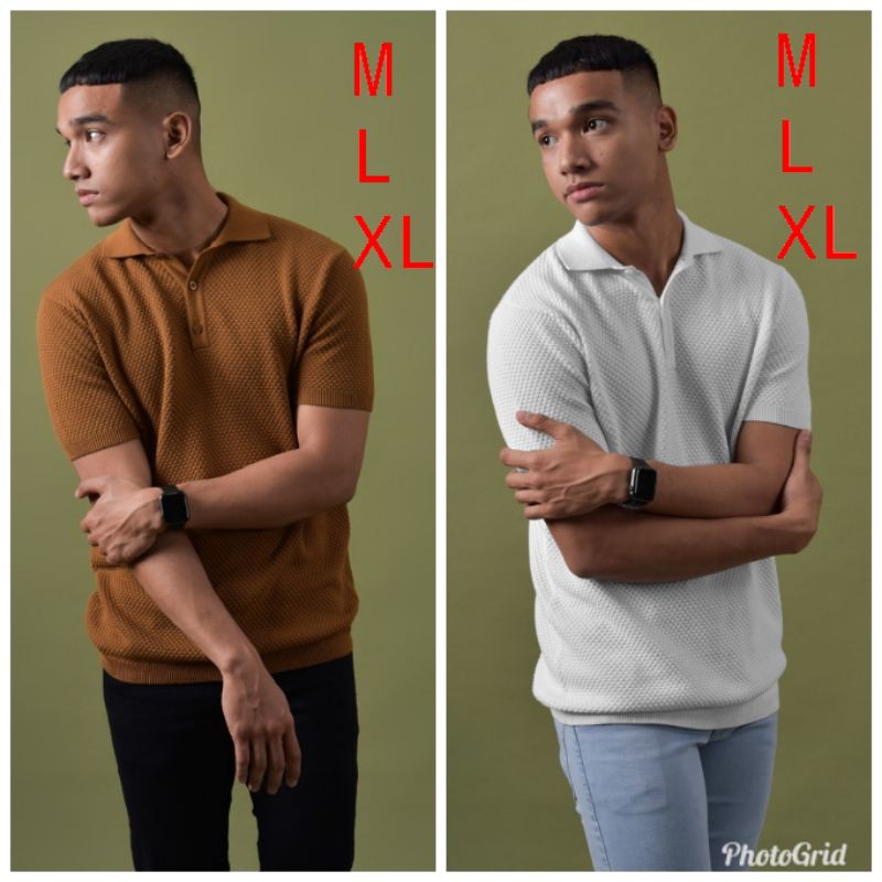 Polo Hove Light brown dan White Ori by Preppstudio