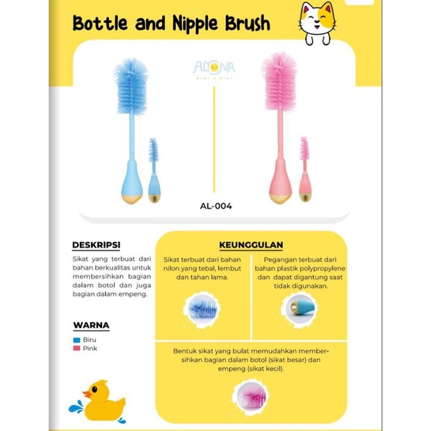 Alyona Bottle and Nipple Brush Alyona Sikat Botol dan Dot Bayi