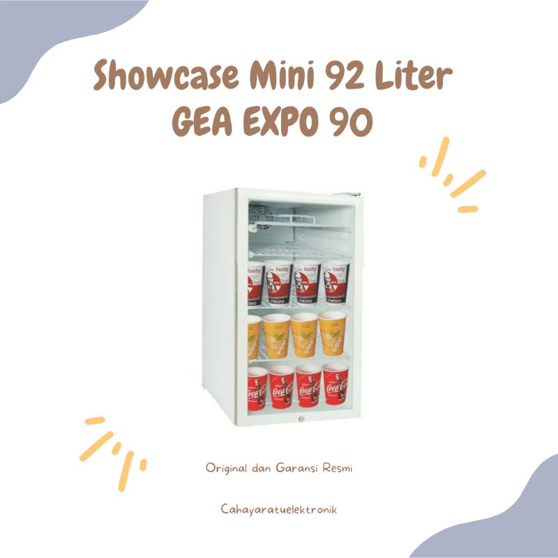 SHOWCASE KECIL GEA EXPO-90FD 92 LITER DISPLAY COOLER LEMARI PENDINGIN MINUMAN MINI 1 Pintu 90 FD