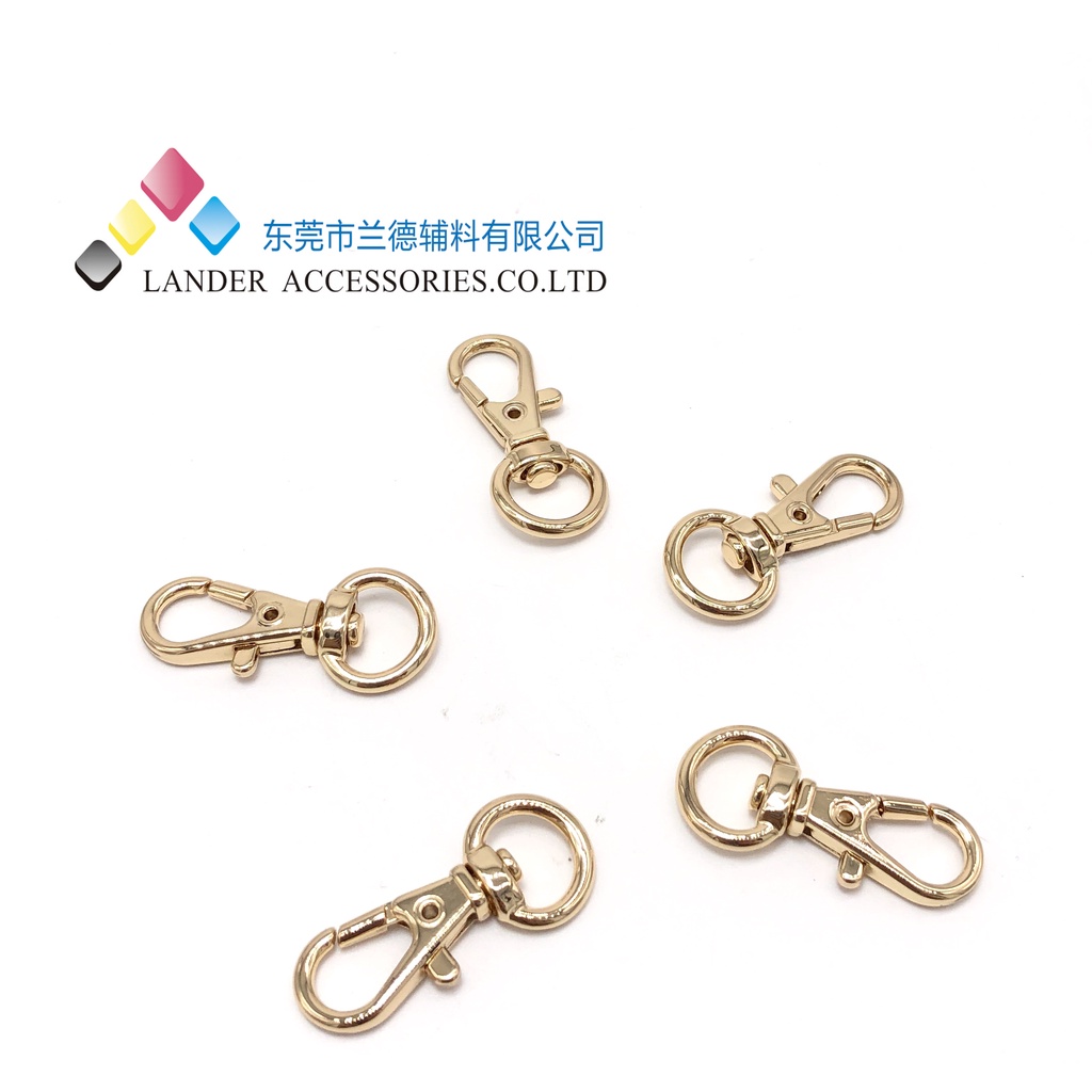 Lander Dogclips / Kaitan / 9.8mm / Shiny Gold / Strapmask / FX1181 / 2pcs