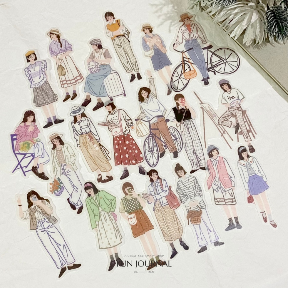 

THIS IS WOMAN'S PICTURE WASHI STICKER STIKER PACK UNTUK JURNAL JOURNAL PLANNING SCRAPBOOK DIY BUJO