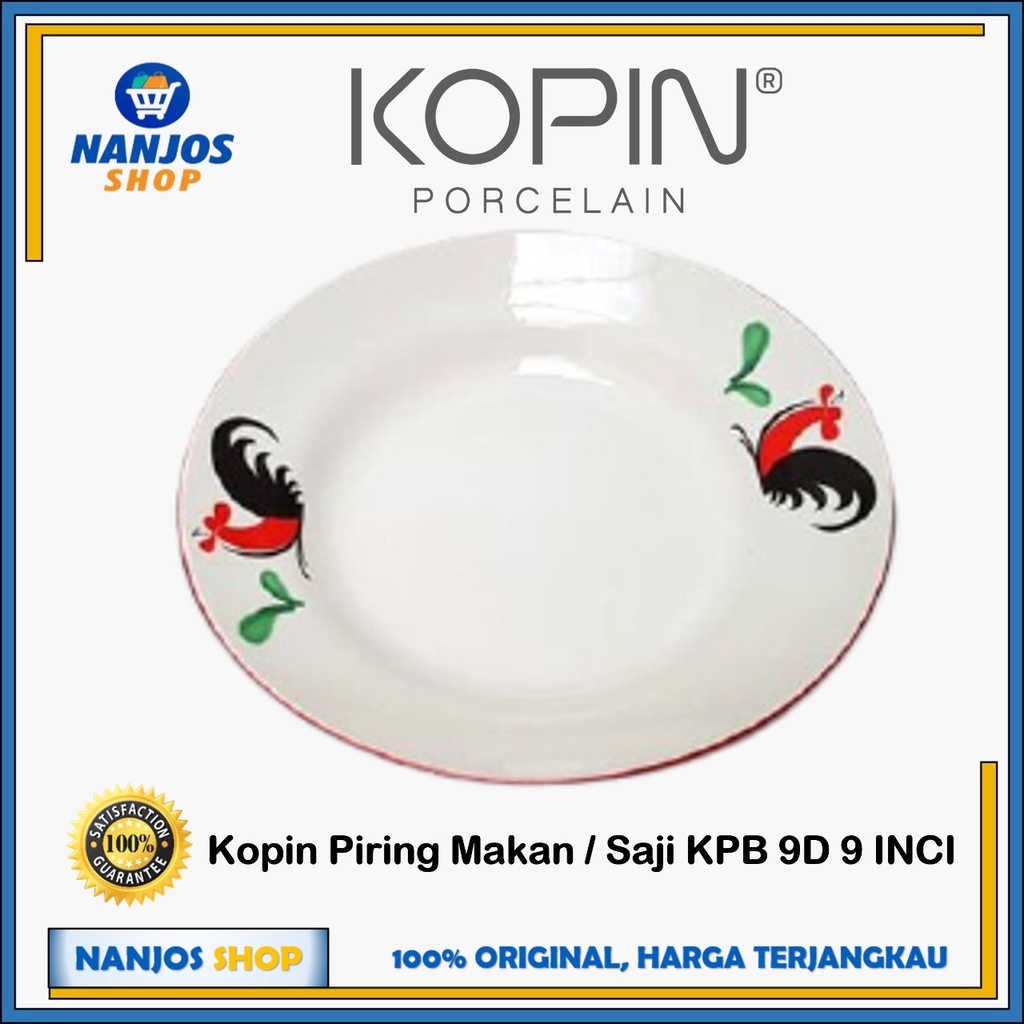 Kopin - Piring Makan Keramik / Porcelain Plate Kopin Ayam Jago Kpb9d 9 Inci