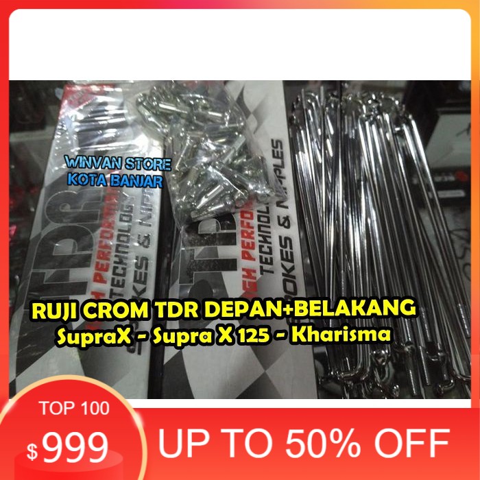 PROMO Ruji Jari jari Tdr ring 17 set depan belakang warna CROM ORIGINAL TDR SUPRA X CAKRAM SUPRA X 1