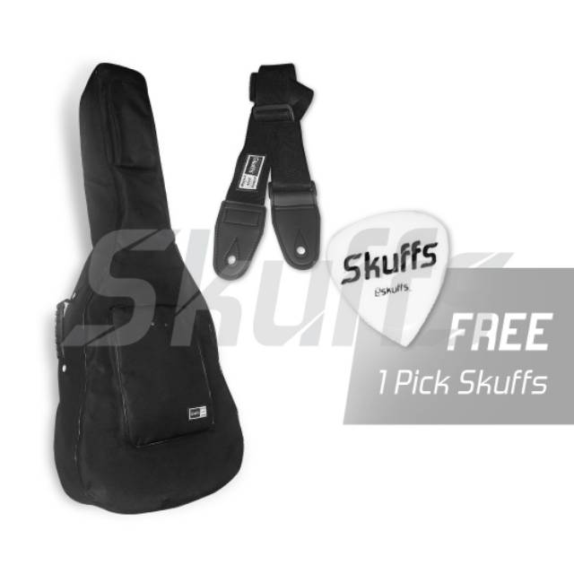 Softcase gitar akustik &amp; strap gitar akustik gitar elektrik dan bass