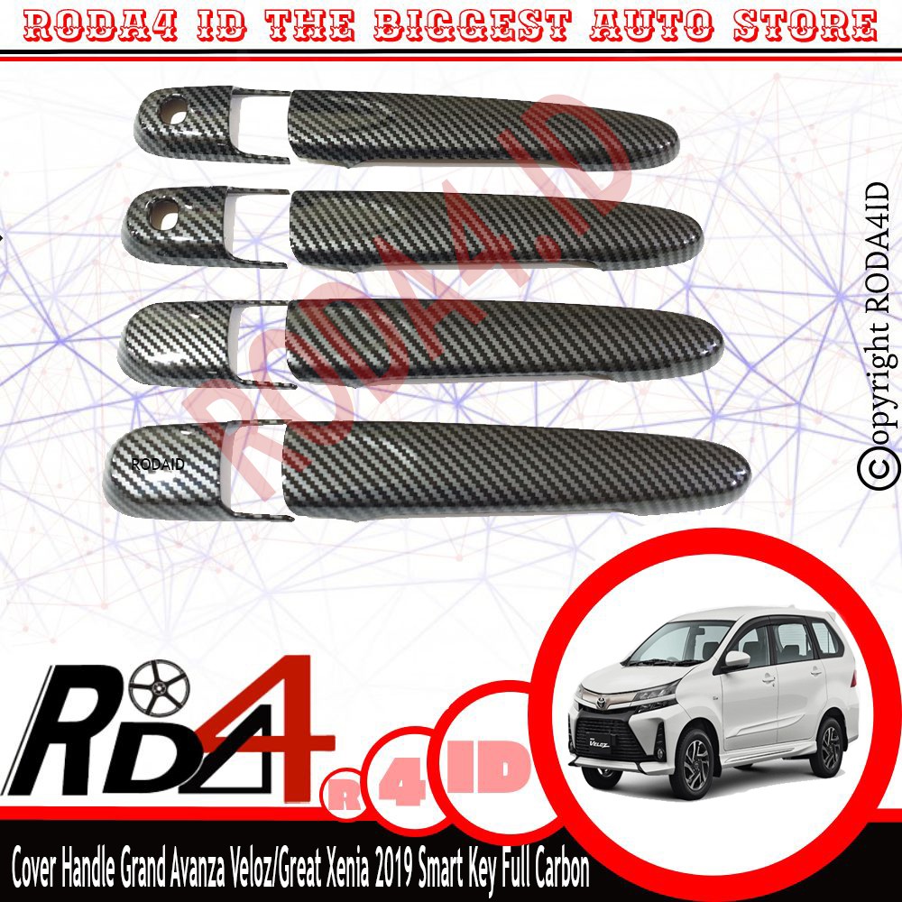 Cover Handle Grand New Avanza Veloz/Great Xenia 2019 Smart Key Carbon