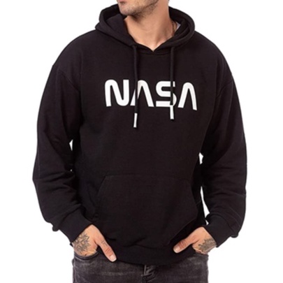 NASA Font Sweater Hoodie II Jumper hoodie NASA Font  Sz M-XL ( Pria &amp; Wanita )