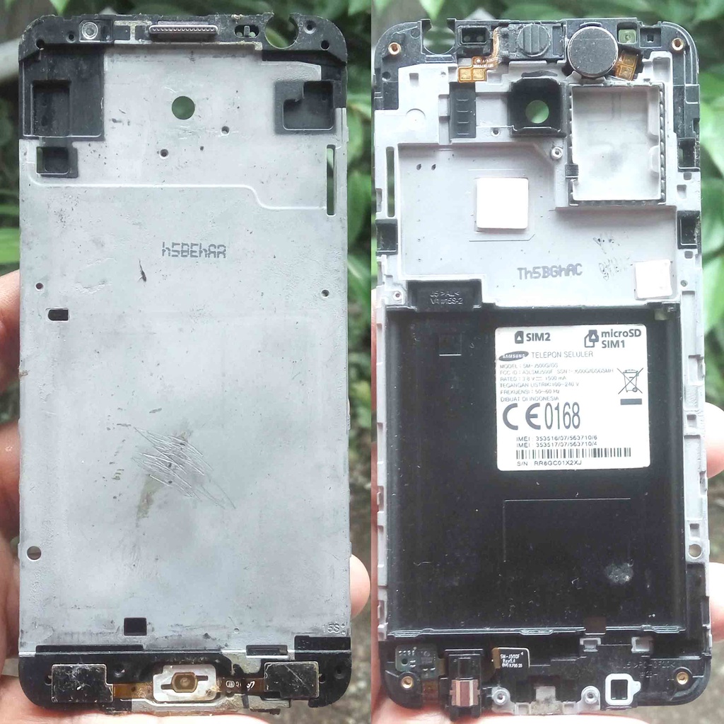 Tatakan LCD Samsung Galaxy J5 2015 SM-J500G Bezel Frame Samsung J5 2015 SM J500G Minus Flexibel Tomb