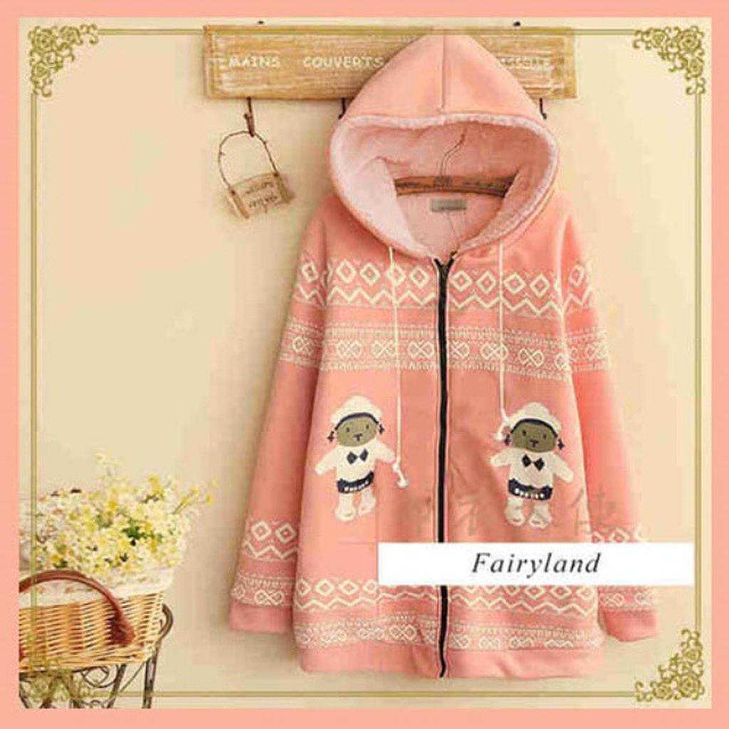 hoodie teddy bear pink