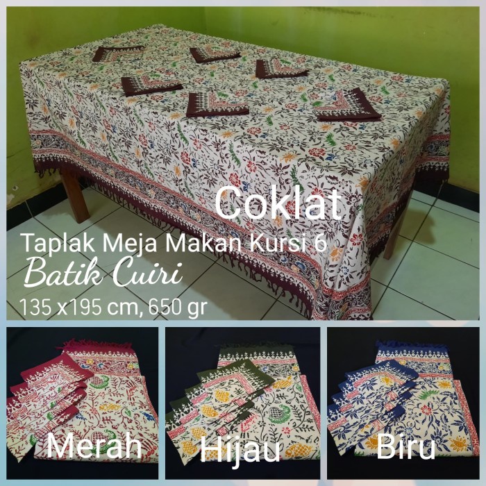 Taplak Meja Makan - Taplak Meja Makan Batik Cuiri Besar Kursi 6