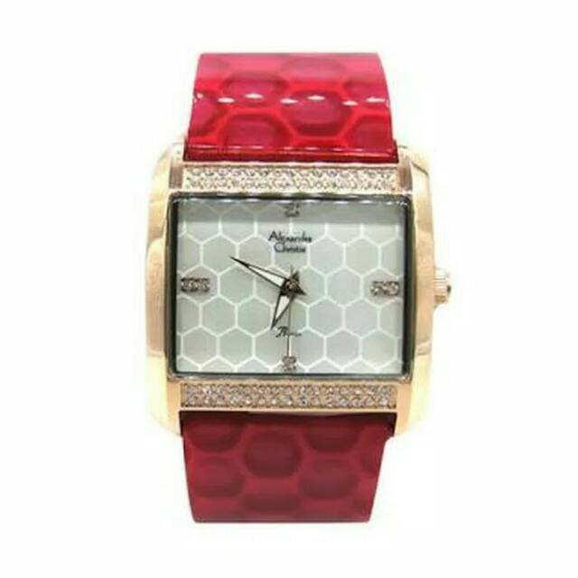 Jam Tangan Wanita Ac Alexandre Christie Merah Rosgold Ac 2526 Original