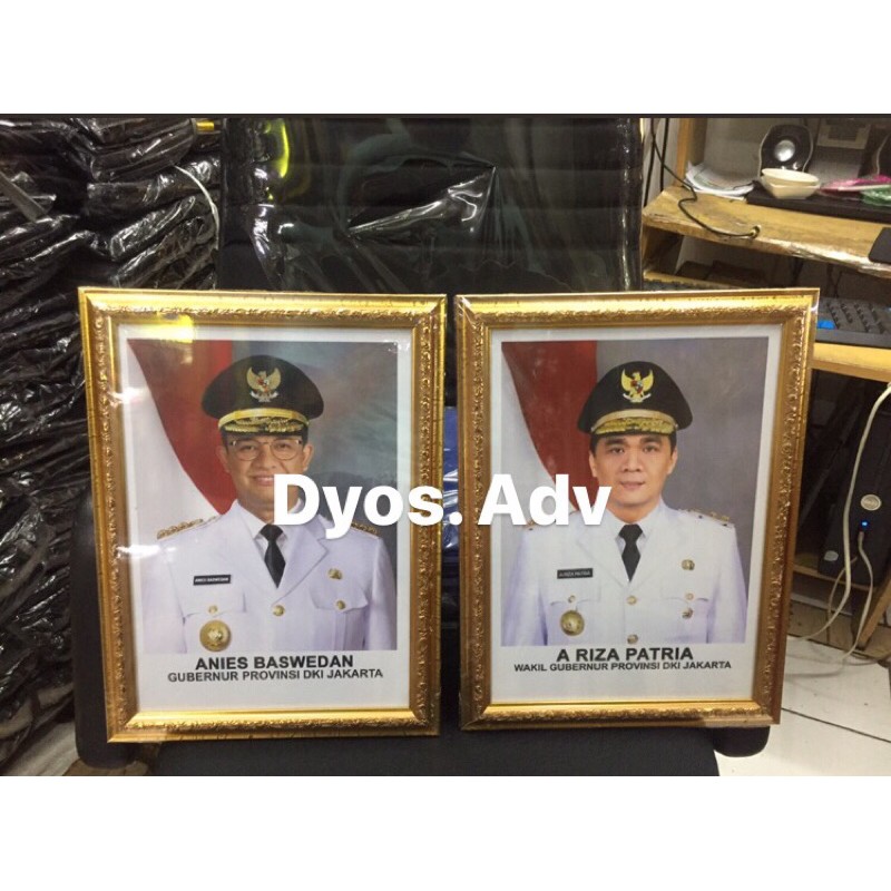 Bingkai foto gubernur wakil bingkai frame foto gubernur wakil dki jakarta 30x40cm