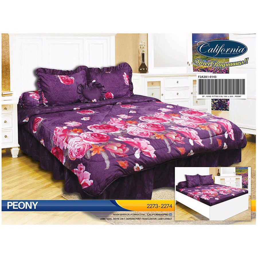 California - Sprei Rumbai King Peony  Shopee Indonesia