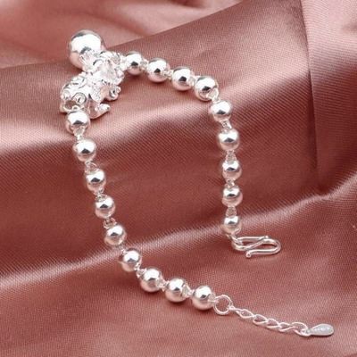 925 perak sterling vintage wanita gelang beruntung fashion perhiasan