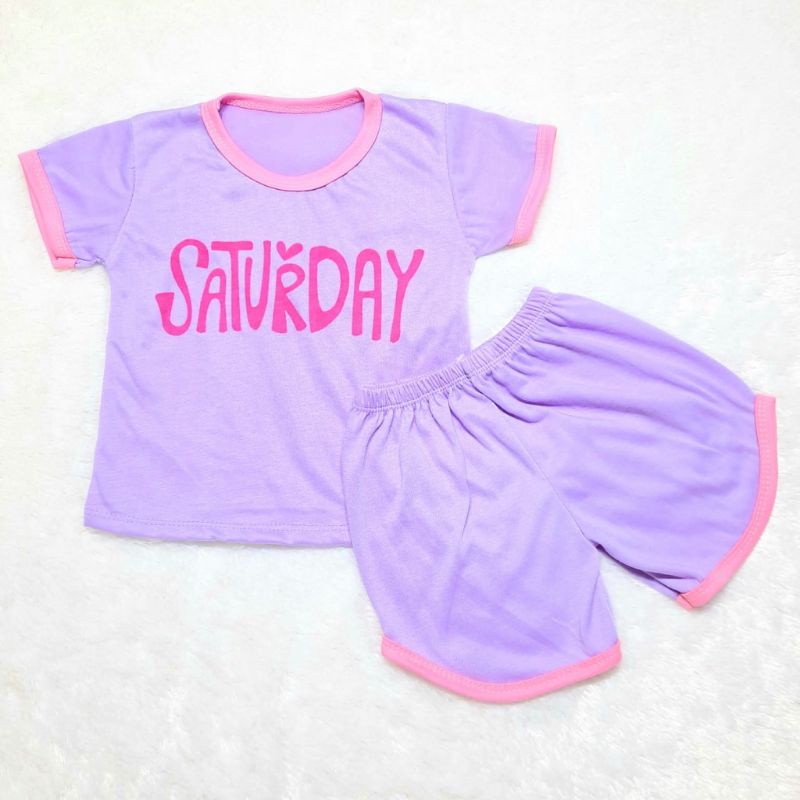 SETELAN BAJU ANAK LUCU NAMA HARI PAKAIAN ANAK LUCU USIA 0-12 BULAN